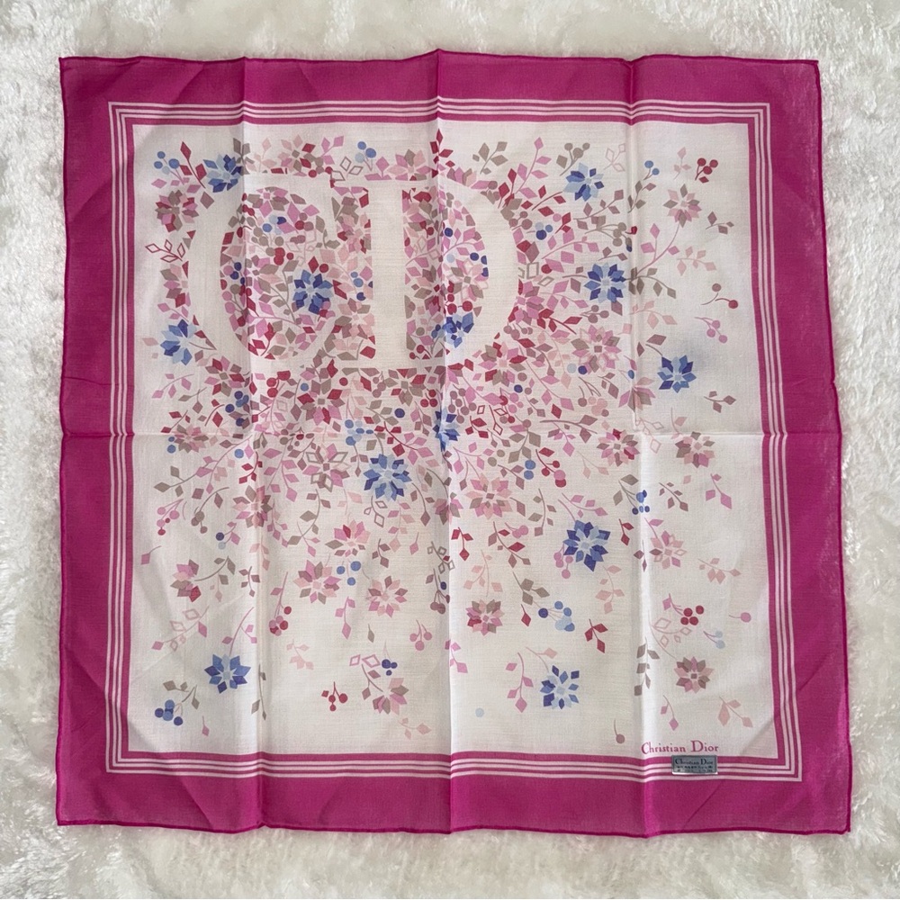 Dior Pink Floral Handkerchief